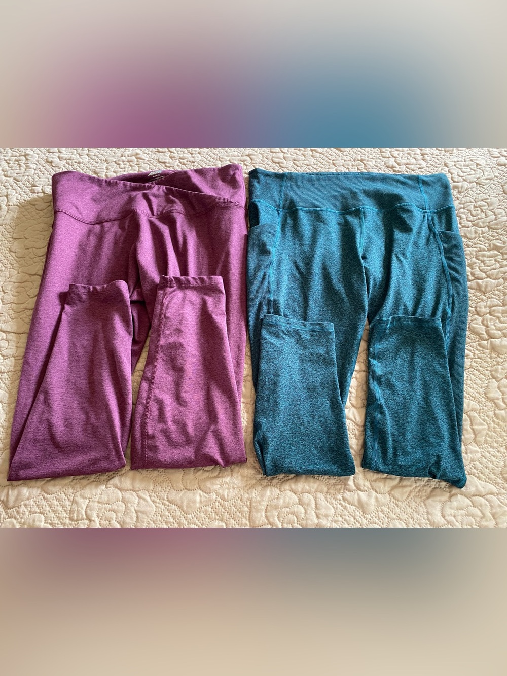 Women’s Active Leggings - Purple and Teal - Comfortable Stretch
